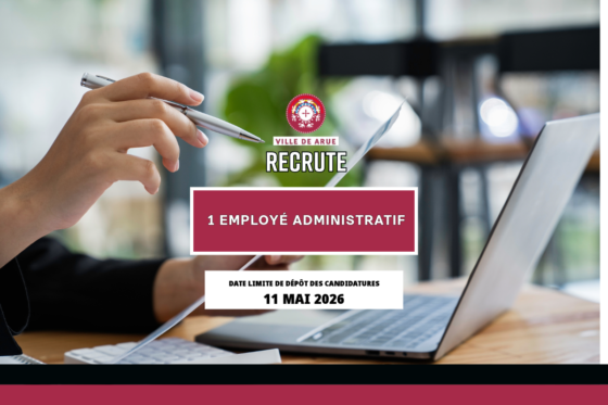 Arue recrute un employé administratif